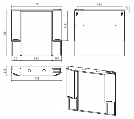 ТЕРРА 110  зеркало Misty (П-Тер02110-011) Фото