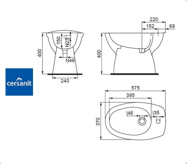 Фото Cersanit EKO 2000 Биде напольное для ванной комнаты