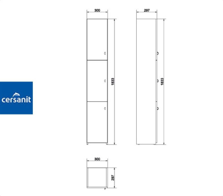 BIANCO 30 шкаф-пенал Cersanit (S509-014-DSM)