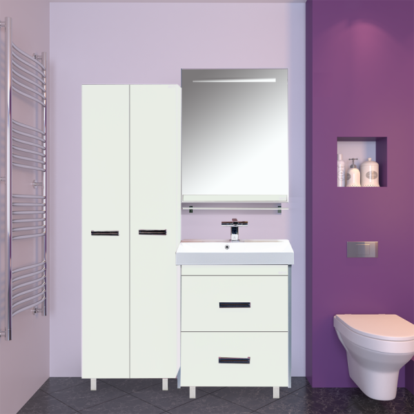 Фото Джулия - 65 Зеркало с полочкой 8 мм белое White Л-Джу03065-5210