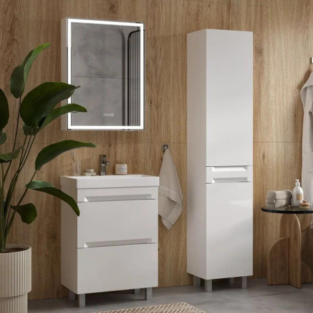 Corner LED 60 зеркало-шкаф EQUIL [szCORNER60.R], с часами, правый