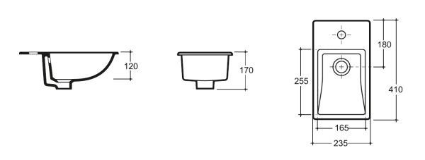 БЕРГАМО НОВА 40 Керамин. Умывальник встраиваемый к тумбе (CDB00021231)