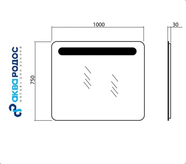 ГАМА 100 зеркало Аква Родос (АР0001943)