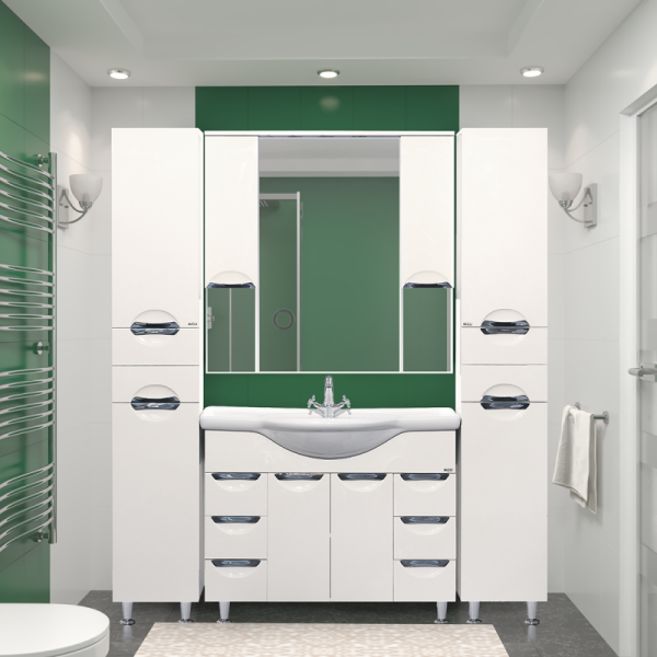 Фото Жасмин -105 Зеркало - шкаф (свет) белая Краска П-Жас02105-011Св