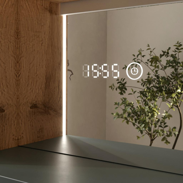 Gleam 60.1D зеркало-шкаф EQUIL [szGLEAM.LED.60.1D-34], Зеленый камень/Дуб вотан