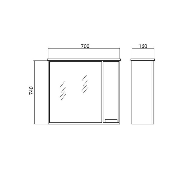 Фото КВАДРО 70 зеркало Аква Родос (АР0001762)