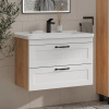 Lago 80.2Y (Миранда/Фостер) тумба EQUIL [tpLAGO80.2Y-04], Белый матовый/Дуб сонома