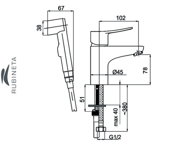 Фото Rubineta STATIC-17 для умывальника ванны