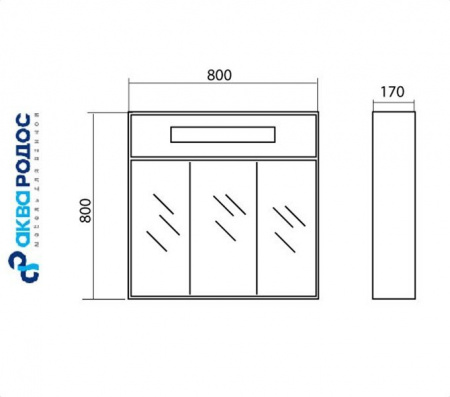 ПАРИЖ 80 зеркало-шкаф Аква Родос (SC0000149)