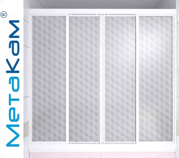 Душевая шторка МЕТАКАМ КУПЕ КУБЫ 1490 для ванной комнаты