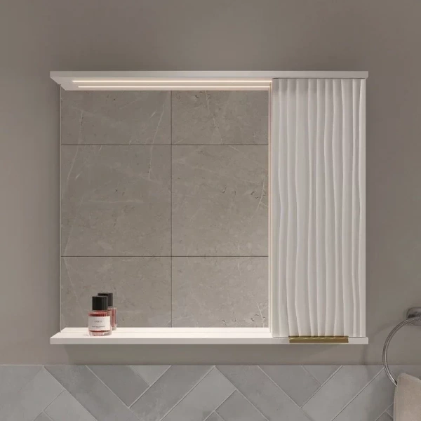 LottyGold 80 зеркало VOLNA [zsLOTTYGD80.R-04], правый, Белый матовый