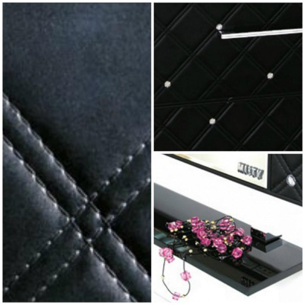 Фото ГРАНД LUX 80 с 2-мя ящиками черно-белая Cristallo Л-Грл01080-2492ЯКс