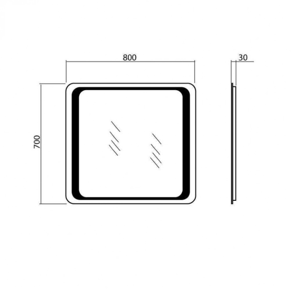 Фото ОМЕГА ЛЮКС 80 зеркало Аква Родос (ОР0002952)