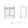 Lago 80.2D (Миранда) тумба EQUIL [tnLAGO80.2D-04], Белый матовый/Дуб сонома