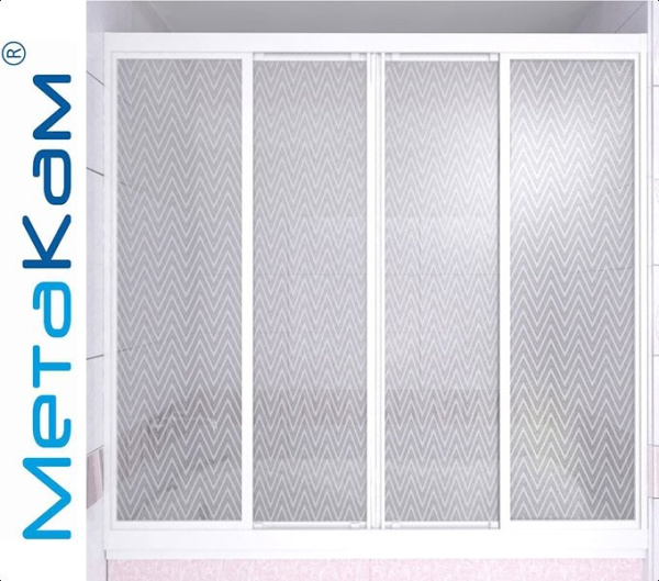 Душевая шторка МЕТАКАМ КУПЕ ЕЛОЧКА для ванной комнаты