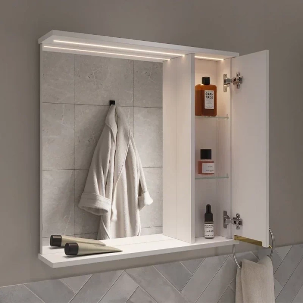 LottyGold 70 зеркало VOLNA [zsLOTTYGD70.R-04], правый, Белый матовый