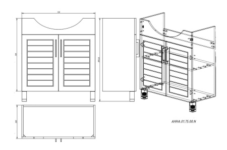 АННА 75 (АННА.01.75.00.N) тумба Акваль под умывальник Фото