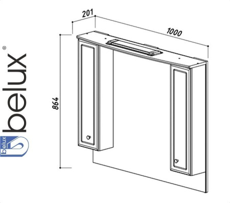 АДАЖИО В 105 Ш (1) зеркало Белюкс (4810924243300)