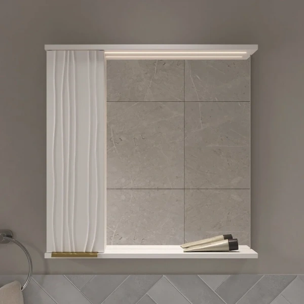 LottyGold 70 зеркало VOLNA [zsLOTTYGD70.L-04], левый, Белый матовый