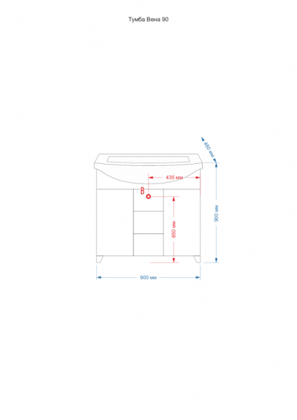 Фото VENA - 90 Тумба с 3 ящ.салатовая патина Л-Вен01090-0733Я