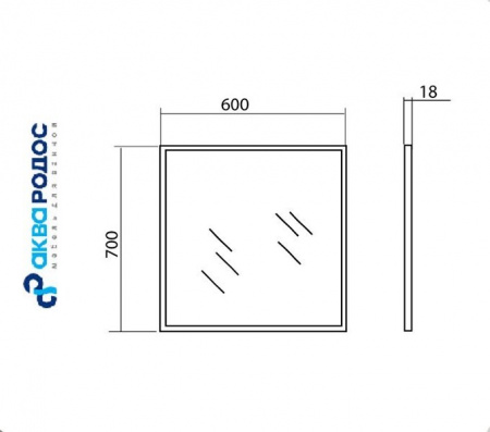 АКЦЕНТ 60 зеркало Аква Родос (АР000001212)