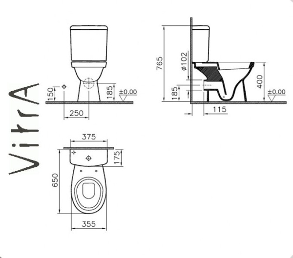 Фото Vitra NORMUS Унитаз напольный для ванной комнаты