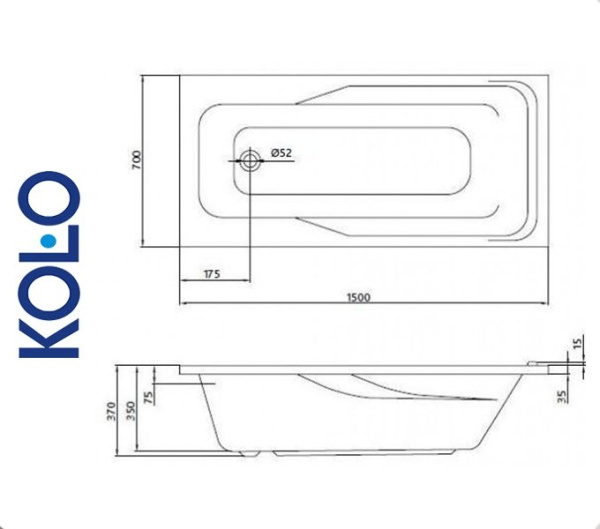 Фото Ванна прямоугольная Kolo AQUALINO 150x70