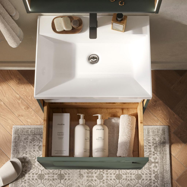 Gleam 60.1Y тумба EQUIL [tpGLEAM60.1Y-34], Зеленый камень/Дуб вотан