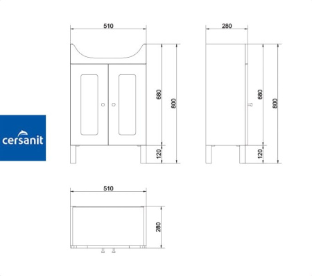 ARTECO 55 тумба Cersanit под умывальник (S625-005-DSM) Фото