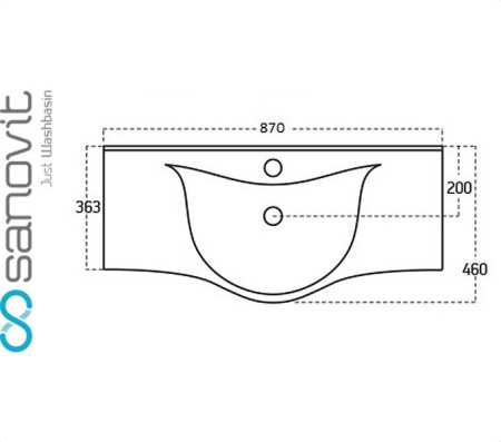 VITTORIA 87 Sanovit. Умывальник мебельный к тумбе. Фото