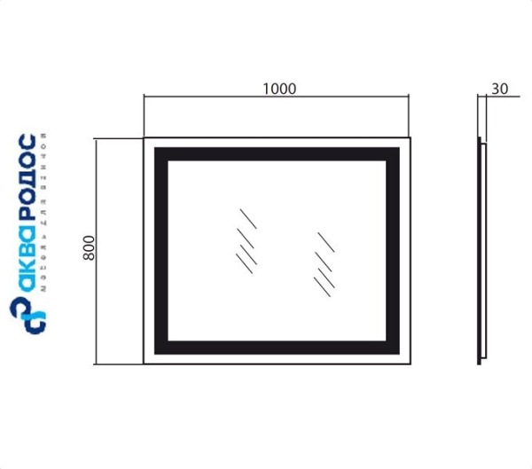 Фото АЛЬФА 100 зеркало Аква Родос (АР000001214)