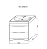 ЭЛВИС 85 тумба Misty под умывальник (П-Элв01085-0112Я)