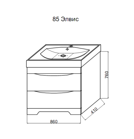 ЭЛВИС 85 тумба Misty под умывальник (П-Элв01085-0112Я)