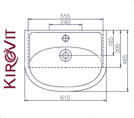 УЮТ 600 Rosa. Умывальник мебельный к тумбе.