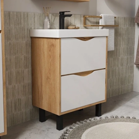 Barney 60.2Y (9696) тумба VOLNA [tnBARNEY60.2Y-04], Белый/Дуб гудзон