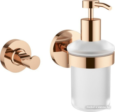 Набор аксессуаров для ванной Wellsee Finishing Touch 182514001 (дозатор для жидкого мыла, крючок, розовое золото)